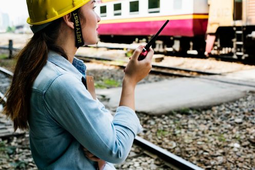 woman construction worker on job site